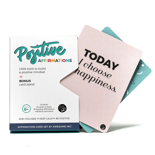 Positive Affirmations Card Set with Display Stand